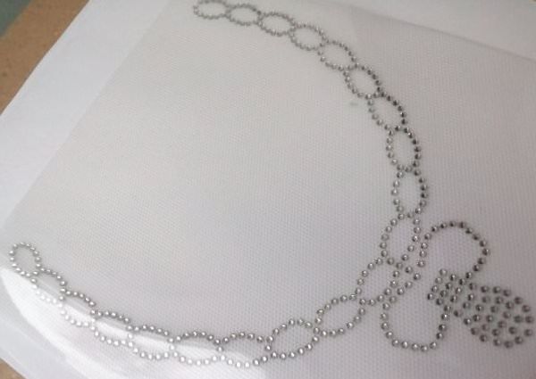 Термоаппликация из страз Цепь с пустышкой 15х18см цв.кристалл, 5 шт