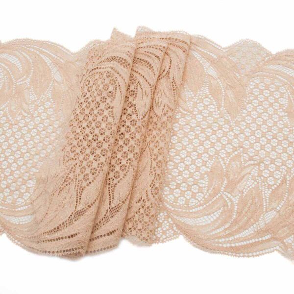 Кружево бельевое эластичное 210 мм / 10 м, 7735066 бежевый