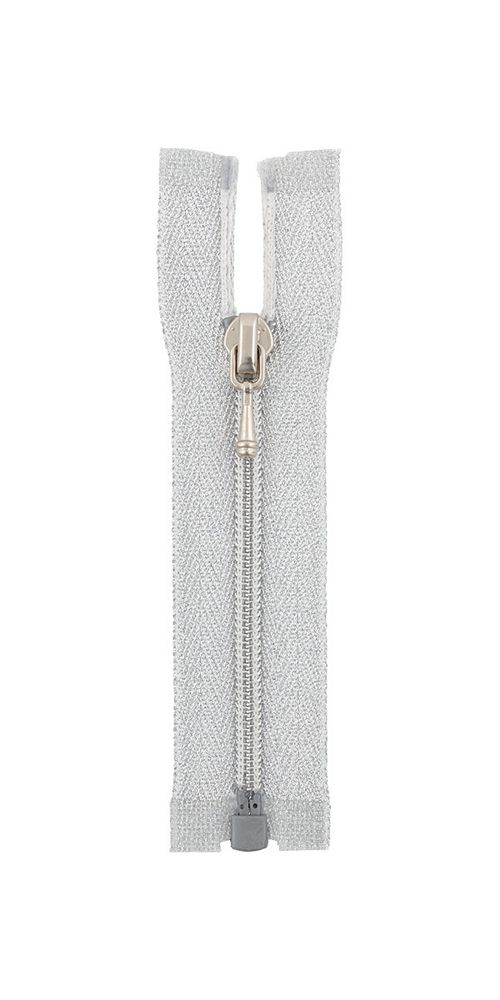 Молния спираль (витая) Т3 (3 мм) 1 зам., разъем., 8 см, декоративная, 002 серебро, ZipD 3S Gamma, 5 шт