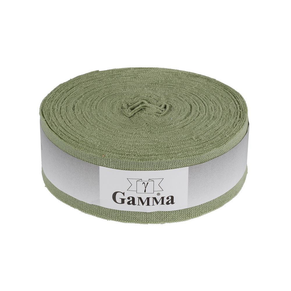 Косая бейка трикотажная 35 мм / 10 метров, (рибана), 013 фисташковый, Gamma