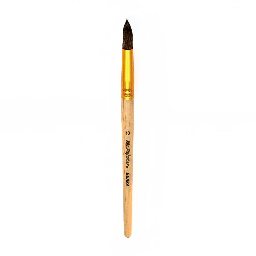 Кисть белка круглая №10, 5 шт, короткая ручка, Mr.Painter SQR 301-10