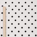 Штапель в горошек 90 г/м², 145 см / 2 метра, TBY.Vidt.04 цв.белый