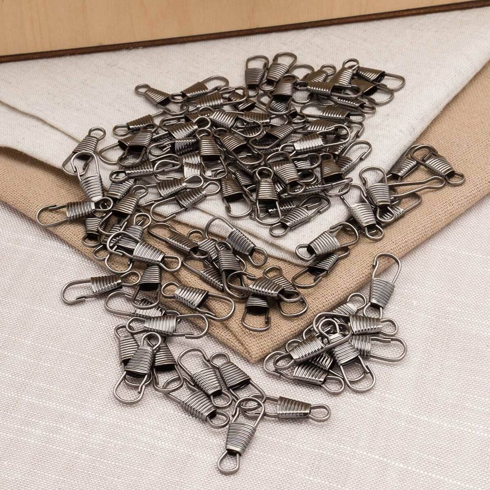 Карабин-крючок металл 04 мм (25х8 мм), цв.чер.никель, 100 шт