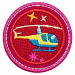 Термоаппликация "Вертолет на красном фоне", 4.7х4.7см