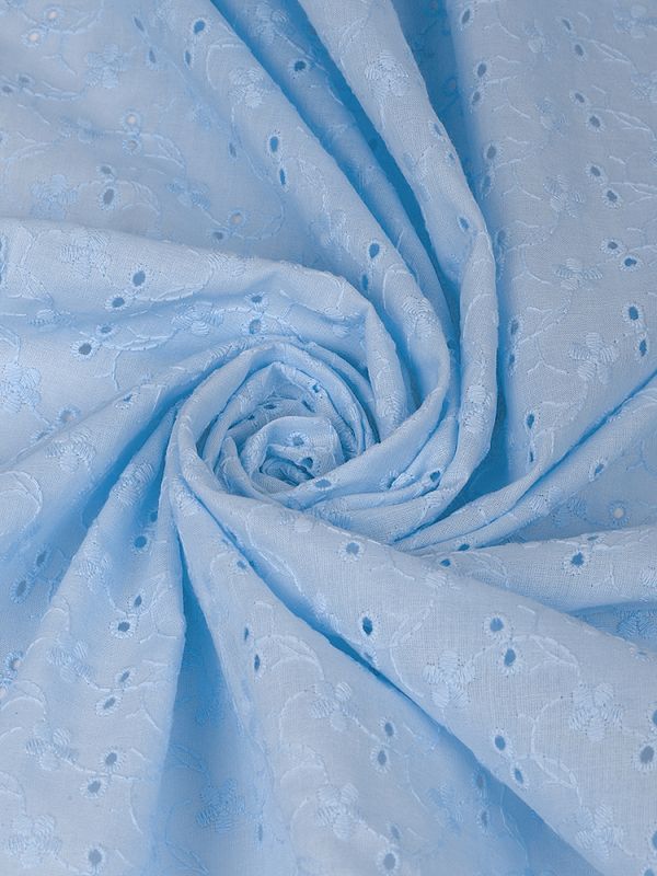 Ткань шитьё (прошва) 100 г/м², 150 см / 2 метра, TBY.Emb.8067.22, 22 голубой