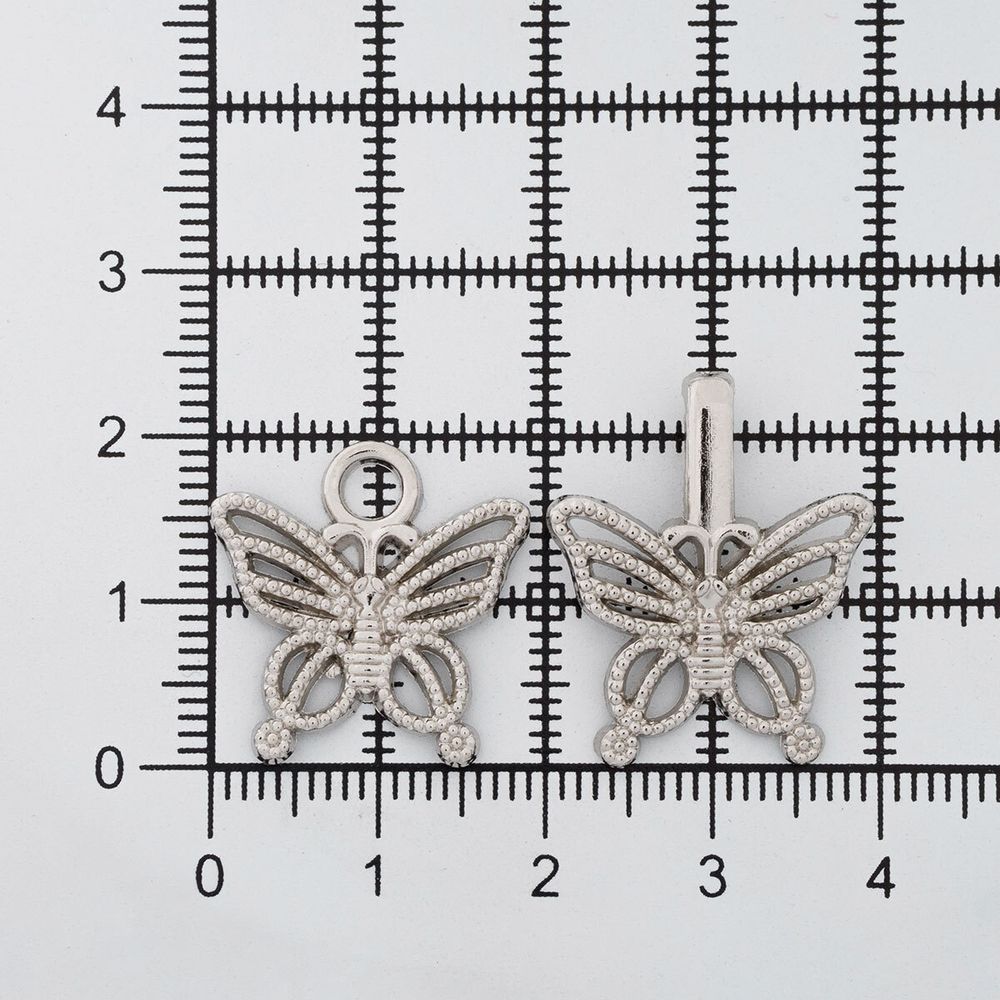 Крючки пришивные декоративные 35х20 мм, nickel, 10 шт