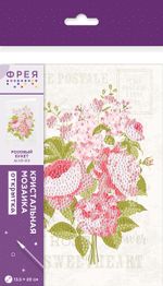 Кристальная (алмазная) мозаика Фрея ALVO-513, открытка, Розовый букет, 13.5х20 см
