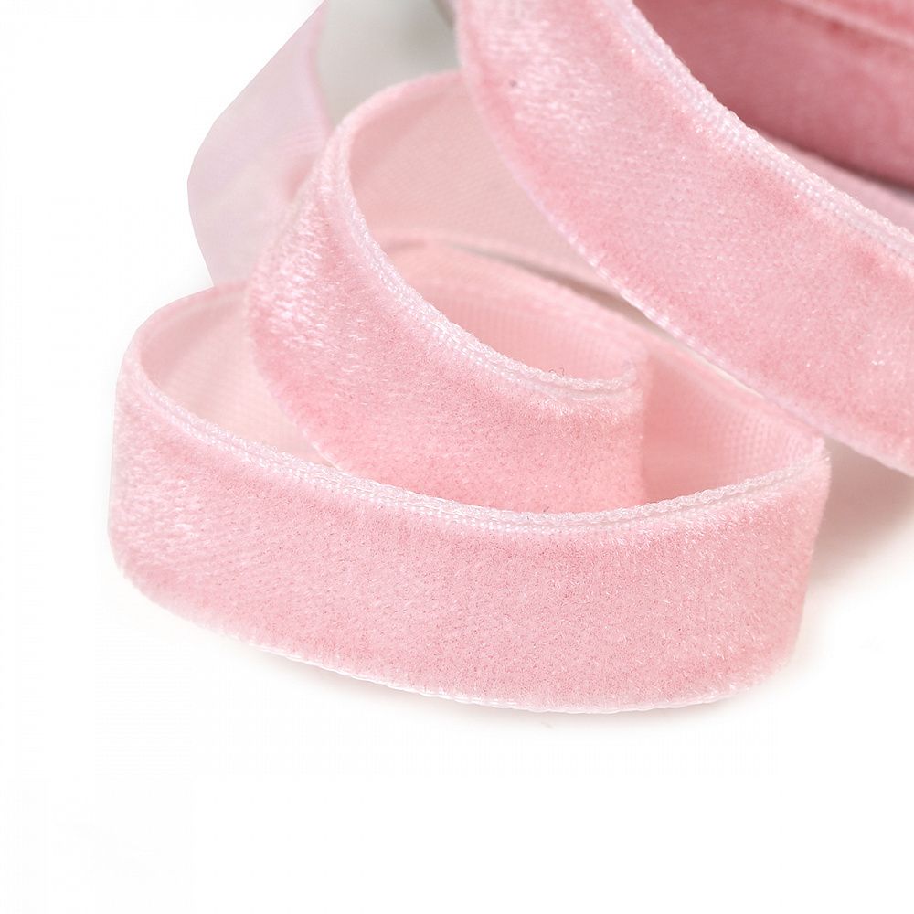 Лента бархатная (тесьма) 10.0 мм / 22.86±1 метров, арт.10VR75 нейлон цв.розовый