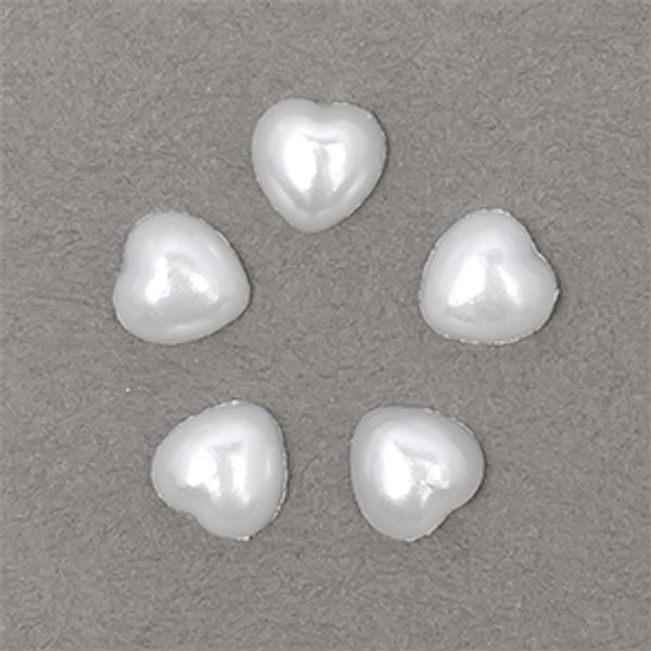 Полужемчужины перламутр в форме Сердца 6х6 мм цв.41 белый уп.500г (9000 шт)
