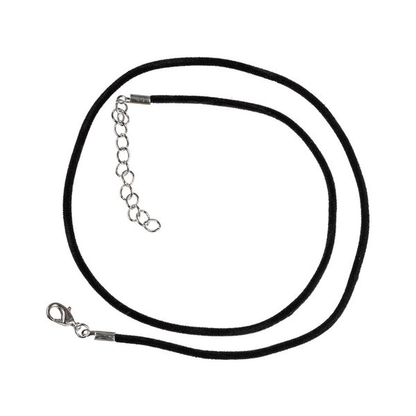 Шнур бархатный с замком 2.5 мм, 10 шт по 45 см, 01- черный, Zlatka JB-025