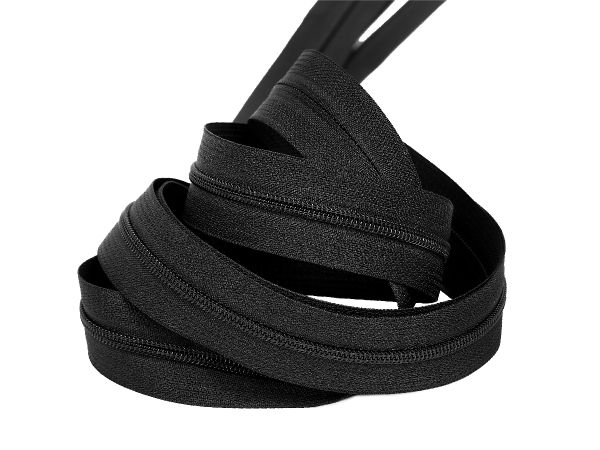 Молния рулонная витая (спираль) Т3 (3 мм), УСИЛЕННАЯ, НА БОБИНЕ, S-580 черный (цв.SBS) / 200 метров