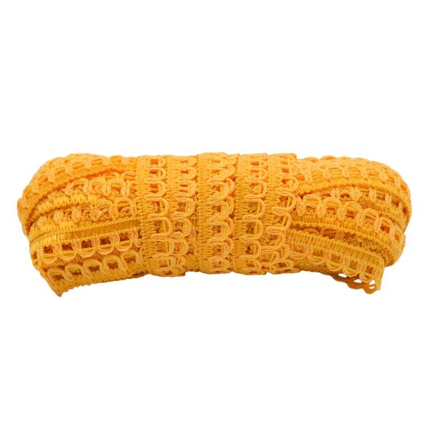 Кружево вязаное (тесьма) 10 мм / 25 метров, рис.9441 (желтый) С3805Г17