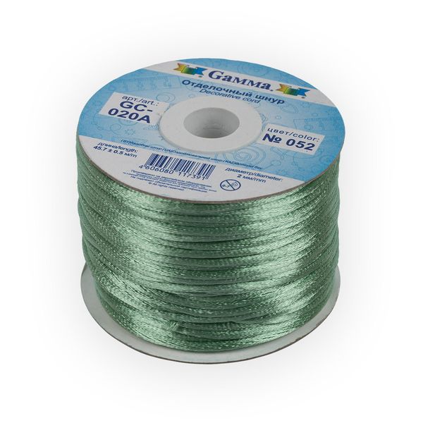 Шнур атласный корсетный ⌀2.0 мм, 45.7 м, 052 травяной, Gamma GC-020A