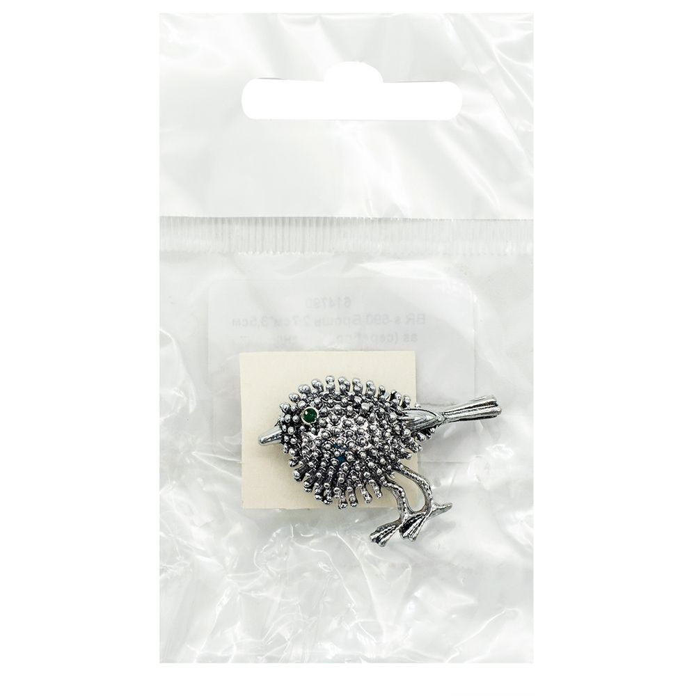 Брошь декоративная 27х35 мм, as серебро черненое /TOS/