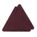 Заплатки пришивные из замши, треугольник равносторонний 8см с перфорацией, 2 шт, 100% кожа, 31 бордовый, 59126