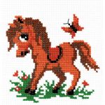 Набор для вышивания нитками РС Студия, Лошадка 12х13 см