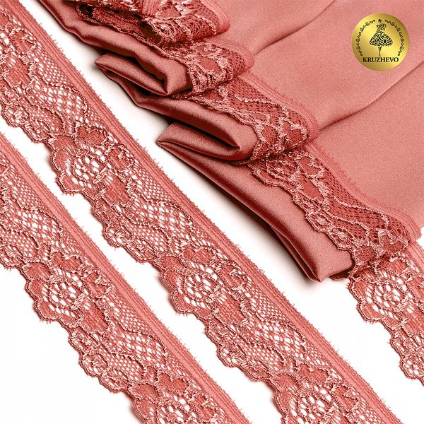 Кружево эластичное (стрейч) 30мм L839, цв.F139 коралловый уп.50м, Kruzhevo