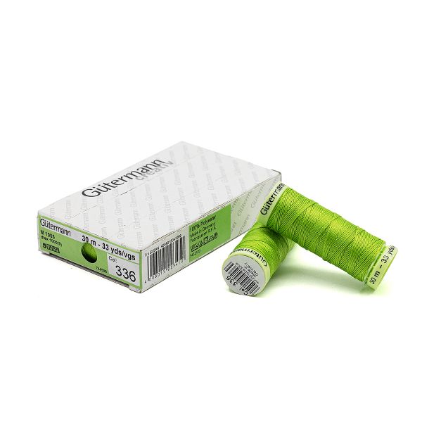Нитки отделочные Gutermann Top Stitch, 30м, 336 лаймовый, 5 катушек, SHV