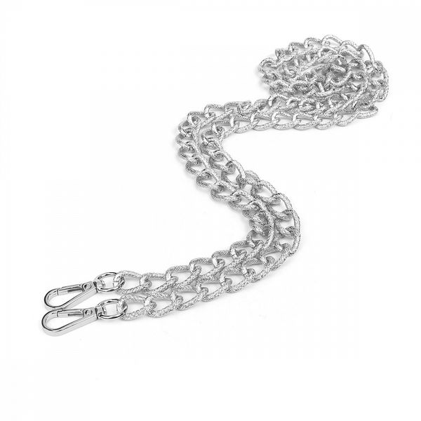 Цепочка для сумки с карабинами металл l=1200 мм, шир.14 мм, TBY.109705, цв.никель уп.1шт