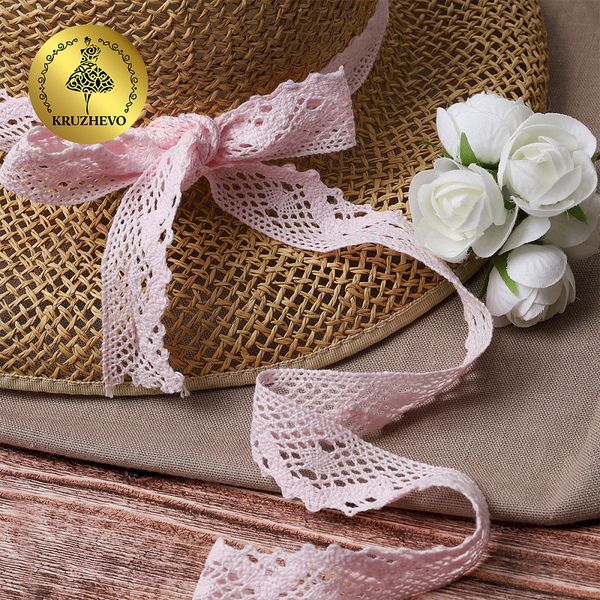 Кружево вязаное (тесьма) 30 мм / 10 метров, диз. 298, цв.20 бл.розовый, Kruzhevo