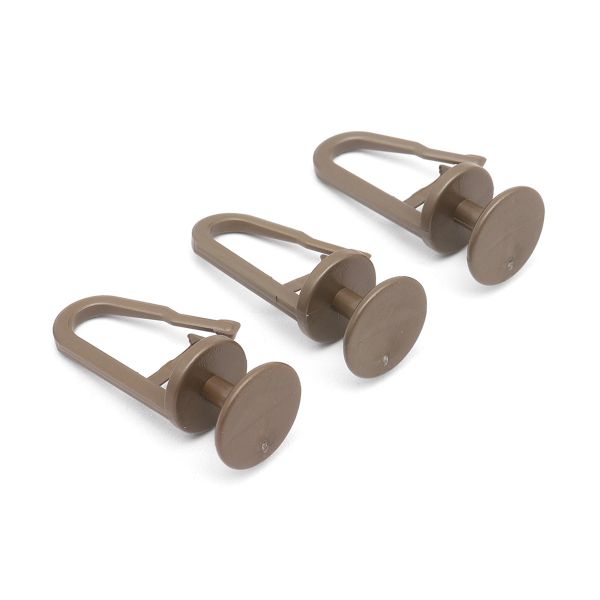 Крючки шторные для карниза 26 мм, ⌀11 мм, гвоздик, пластик для потолочных шин, антик (латунь), 100 шт/упак