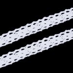 Кружево вязаное (тесьма) хлопковое 15 мм / 9.14 метров, белоснежный