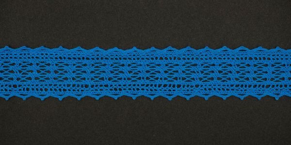 Кружево вязаное (тесьма) 21 мм, цв.голубой, Alfa, 25 метров, AF-379-050