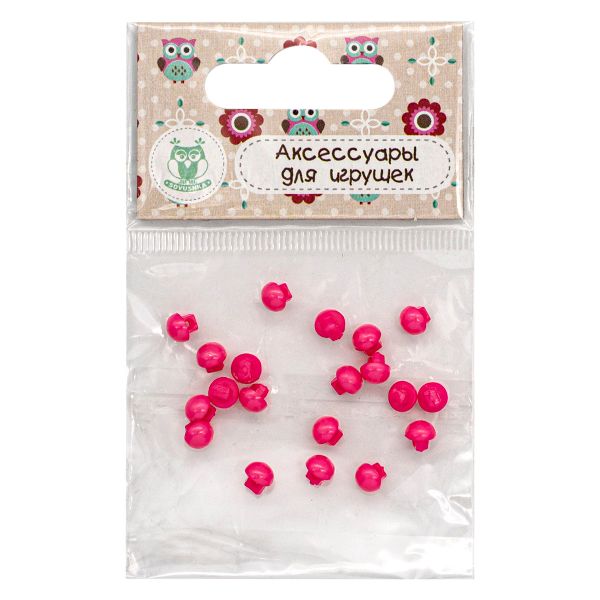 Украшения декоративные пуговицы Мини круглые на ножке, 5мм, уп/20 шт, малиновый