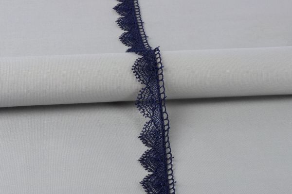 Кружево гипюр (плетёное) 27 мм / 10 м, GP012DB т.синий, Gamma GGM-2702