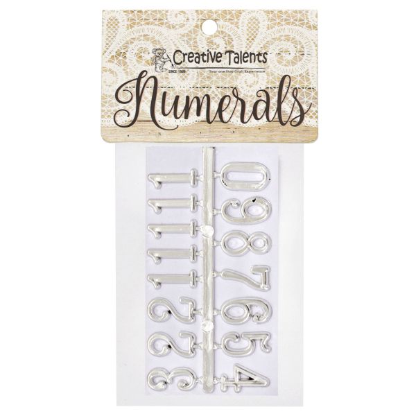 Цифры арабские для часов 1,5см, серебро
