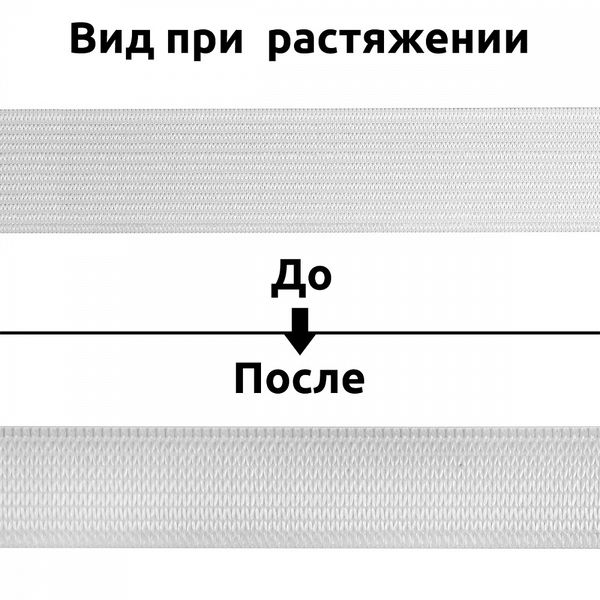 Резинка вязаная 20.0 мм / 40 метров, стандарт 3.9 г, белый