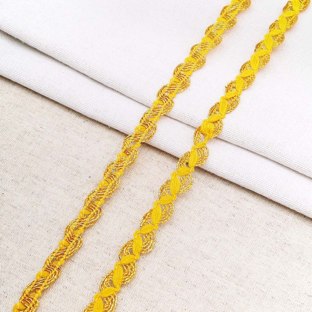 Тесьма отделочная 15 мм / 10 метров, вязаная, желтый/золото, С884Г7