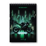 Блокнот на гребне A5 40 л., 4 шт, клетка, Мотофристайл 01266, Светоч Б135