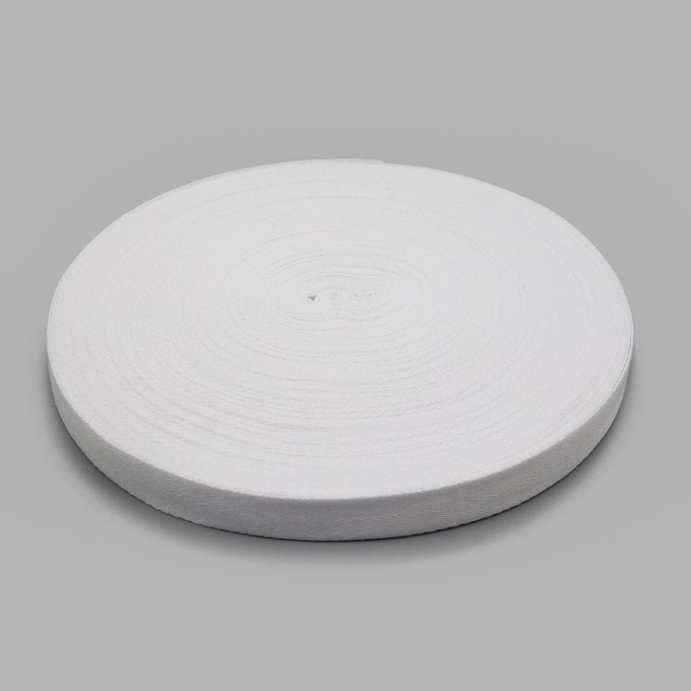 Тесьма (лента) киперная п/э+виск. 22 мм / 50 метров, 07-1019 (01 белый)