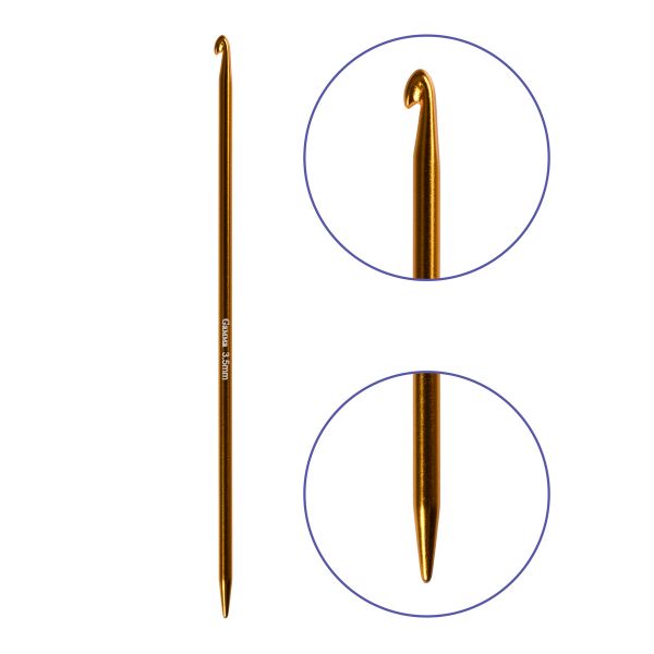 Крючок-спица для вязания ⌀3.5 мм, 15 см, алюминий, Gamma CH-N