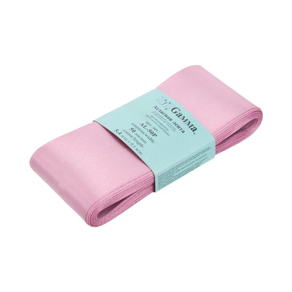 Лента атласная 1-сторонняя 50.0 мм / 5 шт по 5.4 метра, №045 св-лиловый, Gamma AL-50P