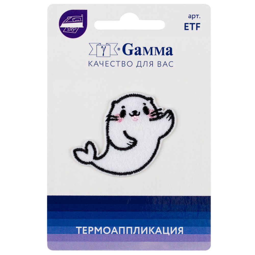 Термоаппликация №02 1 шт, 01-261 Морской котик 4х3.6 см, Gamma ETF