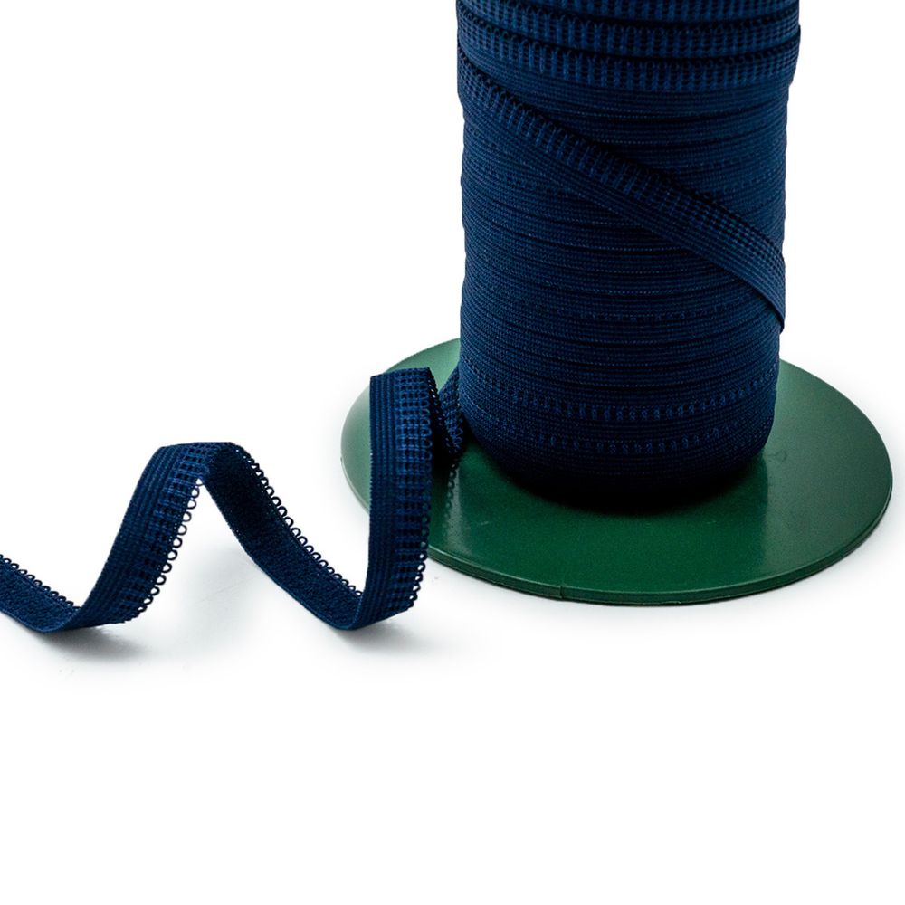 Резинка бельевая (ажурная) 10.0 мм / 50 метров, т.синий, 0310/49