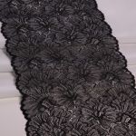 Кружево бельевое эластичное 240 мм / 13.72 м, цв. C580 черный