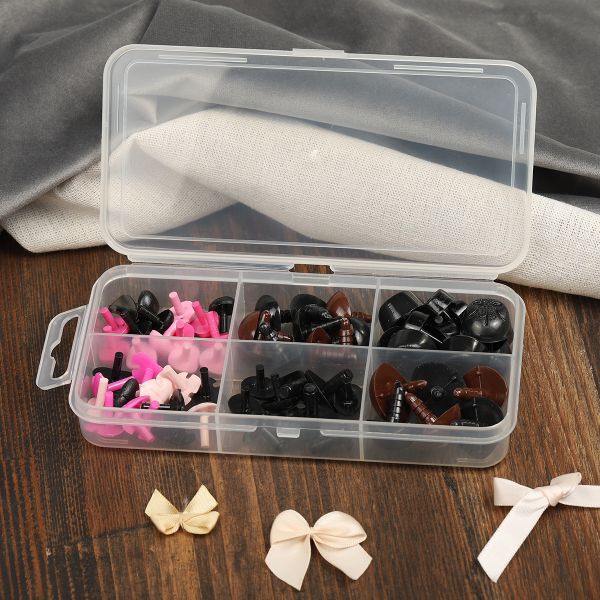 Набор носов №6 в органайзере винтовые пластик цв.ассорти, 68 шт