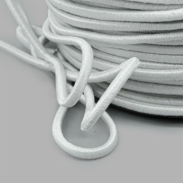 Резинка шляпная (шнур эластичный) ⌀2.0 мм / 100 метров, 0370-0200, С501 - белый