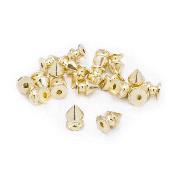 Хольнитены джинсовые ⌀8 мм, h=10 мм, золото, металл. пика, 20 шт