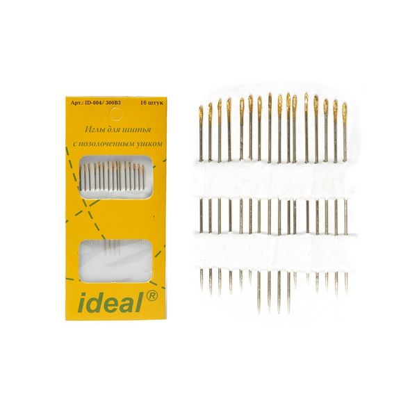 Иглы ручные с позолоченным ушком уп.16 игл (0340-0004)