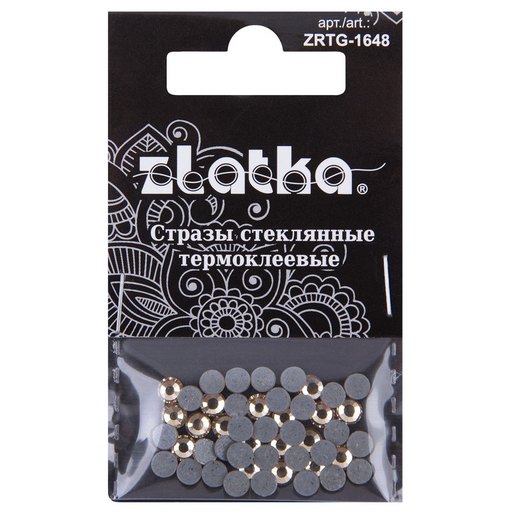 Стразы клеевые стекло 3.9 мм, 5х48 шт, SS16 №16 желтый (Light Colorado Topaz), Zlatka ZRTG-1648