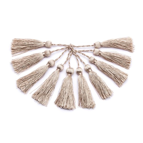 Кисти шторные 70.0 мм, вискоза, цв.195 бежевый, 5 шт