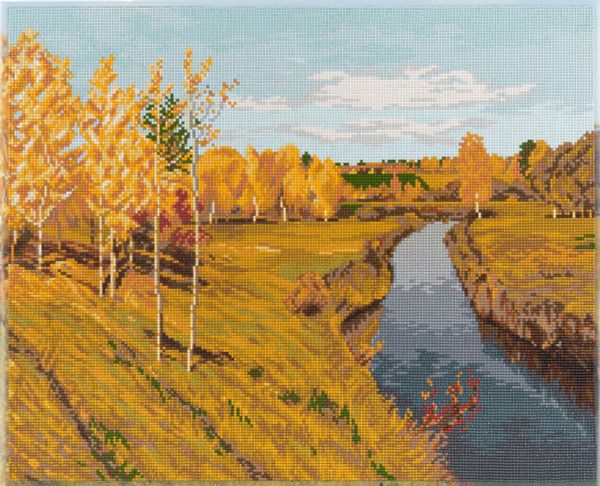 Алмазная (кристальная) мозаика Фрея GTG-ALPD-280, Золотая осень. Исаак Левитан, на подрамнике, 50х40 см