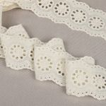 Кружево шитьё хлопок.1137 45 мм, цв.F102 молочный, уп.13.71м, Kruzhevo