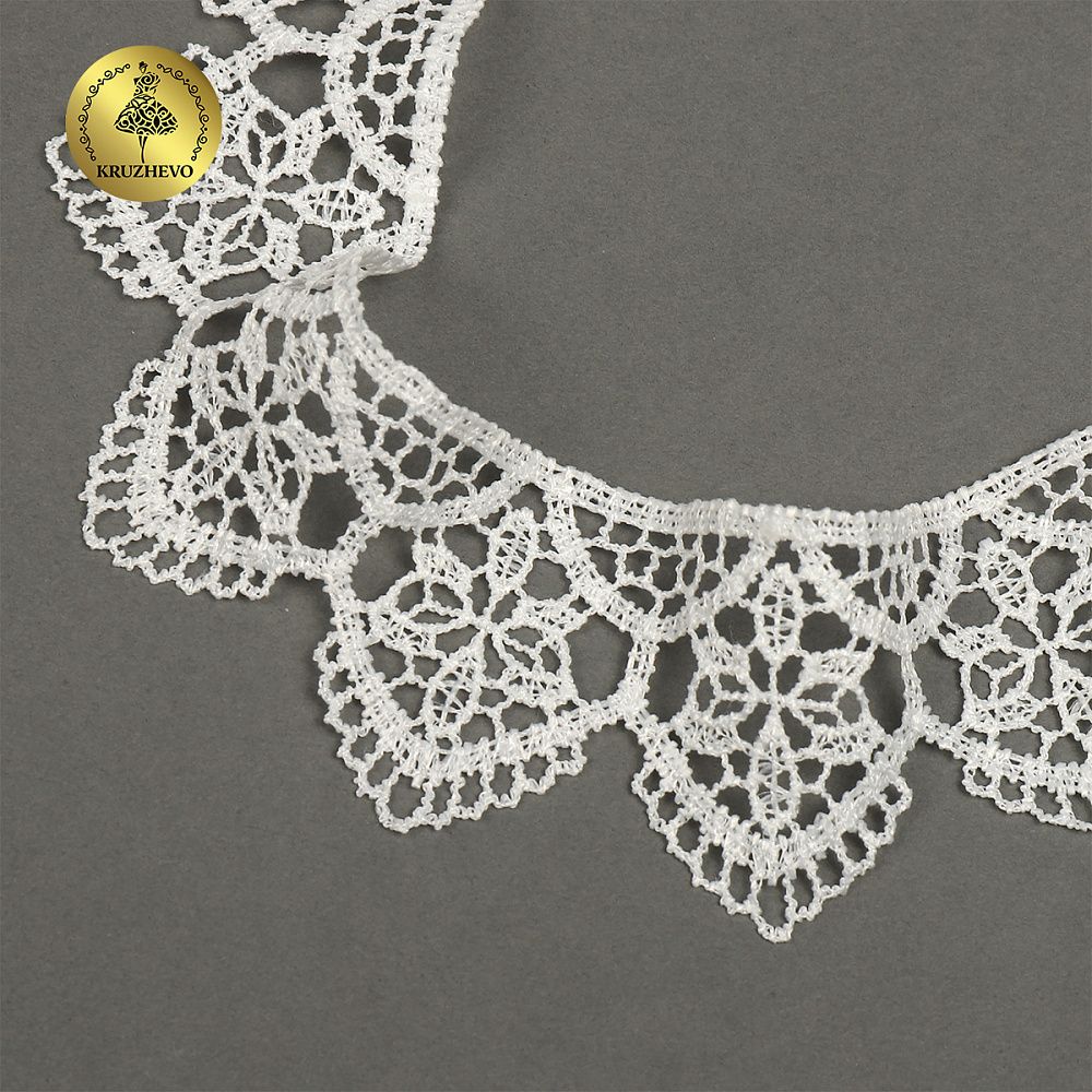 Кружево гипюр (плетёное) 43 мм, 0795 цв.01 белый уп.13,7м, Kruzhevo