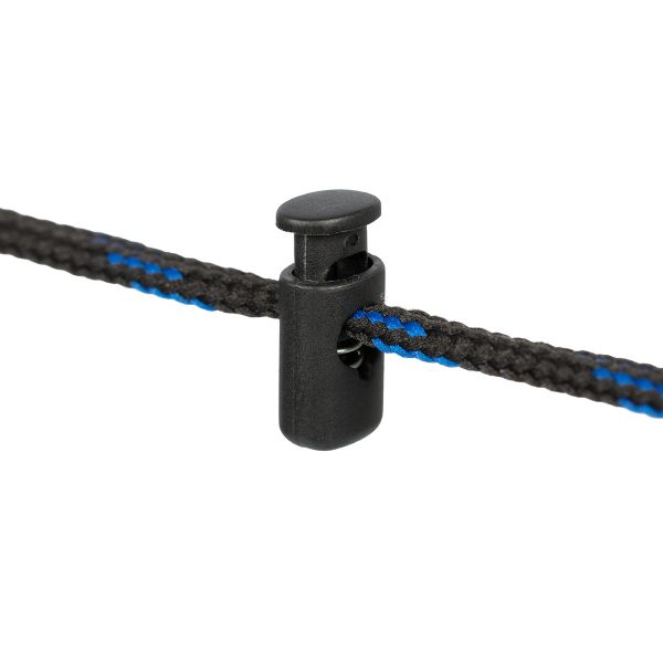 Фиксатор (зажим) для шнура пластик 1 отв., ⌀4.5 мм, 24 шт, №01 черный, Micron DA 5596