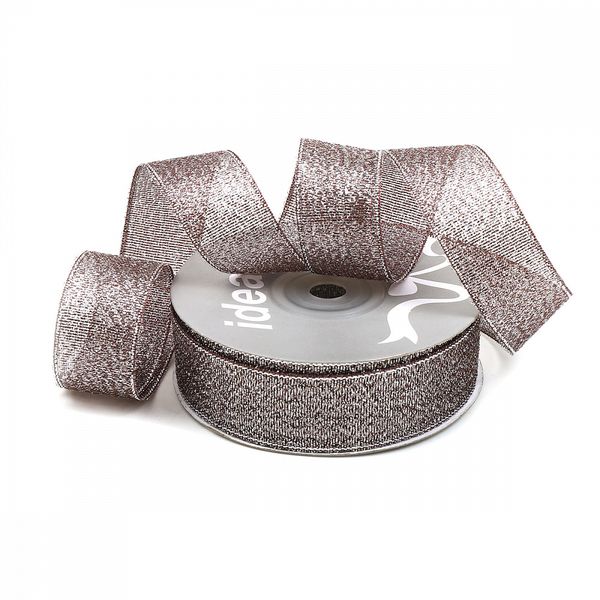 Лента с люрексом 25 мм, 139 черный/серебро, уп. 22,85 м